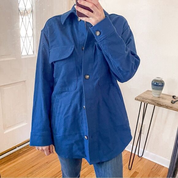 Everlane The Oversized Shirt Jacket Deep Blue M - Picture 9 of 9
